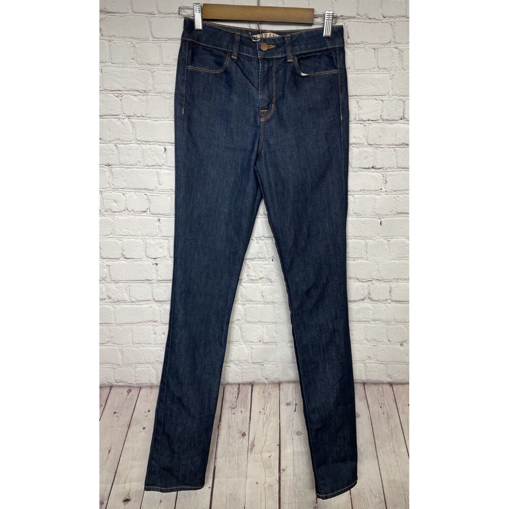 J BRAND Bardot mid Rise Pencil Leg stretch dark wash jeans, sz 26 Tall,‎ EUC